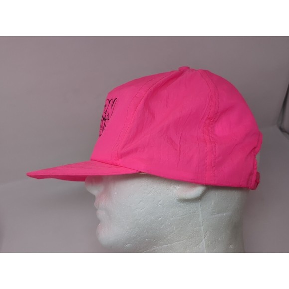 Vintage Seedex Corn Head Farm Tractor Baseball Hat Cap Nylon Pink Snapback 1990s - Picture 4 of 6